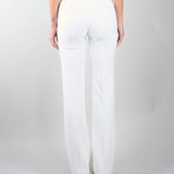 Pantaloni Avorio in doppio crêpe stretch con logo ricamato PA17161E2 360 ELISABETTA FRANCHI 