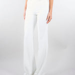 Pantaloni Avorio in doppio crêpe stretch con logo ricamato PA17161E2 360 ELISABETTA FRANCHI 