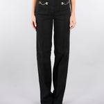 Jeans dritto Nero in bull di cotone con accessori gold PJ25D61E2 110 ELISABETTA FRANCHI 