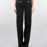 Jeans dritto Nero in bull di cotone con accessori gold PJ25D61E2 110 ELISABETTA FRANCHI 