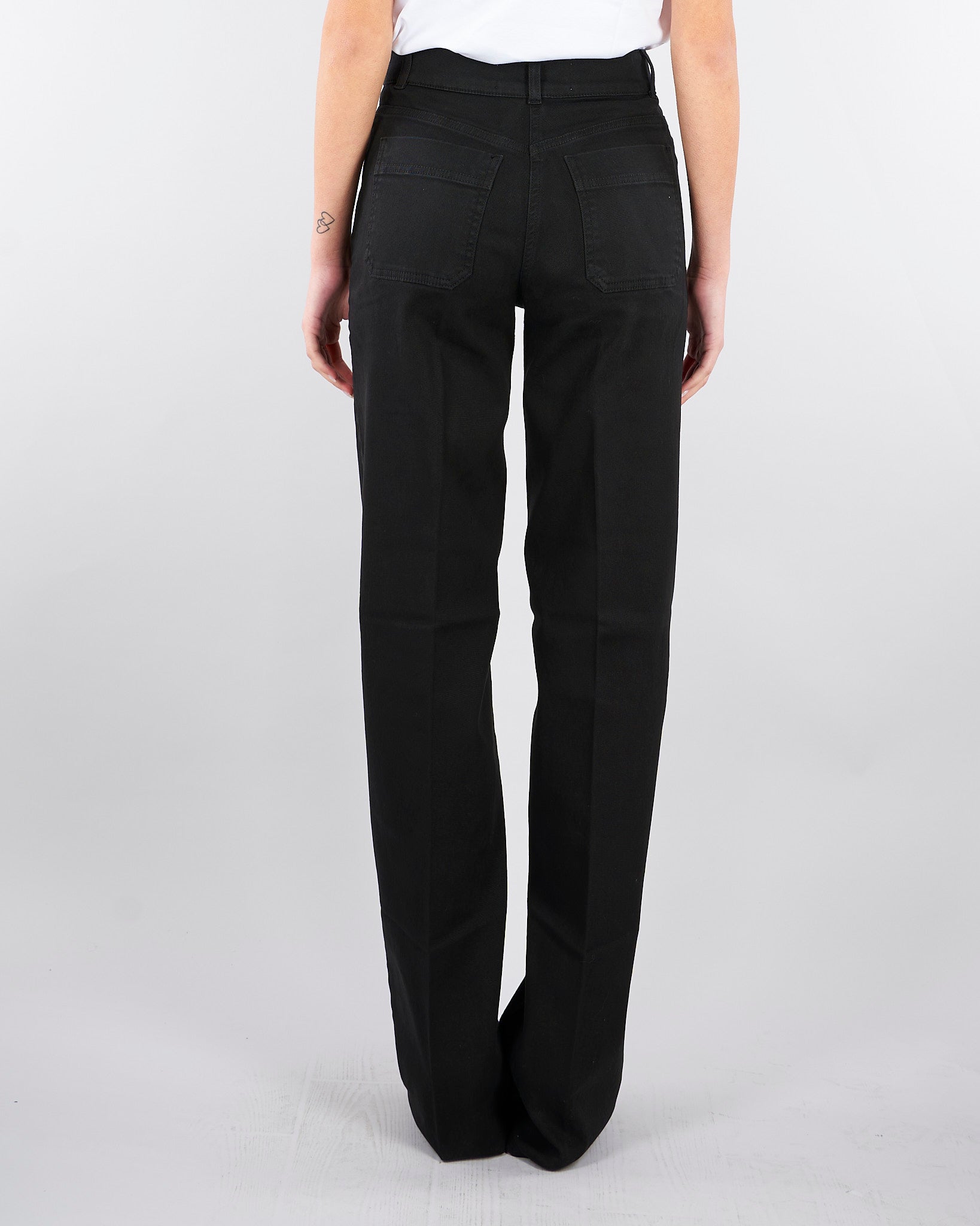 Jeans dritto Nero in bull di cotone con accessori gold PJ25D61E2 110 ELISABETTA FRANCHI 