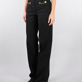 Jeans dritto Nero in bull di cotone con accessori gold PJ25D61E2 110 ELISABETTA FRANCHI 