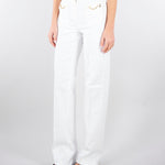 Jeans dritto Avorio in bull di cotone con accessori gold PJ25D61E2 360 ELISABETTA FRANCHI 