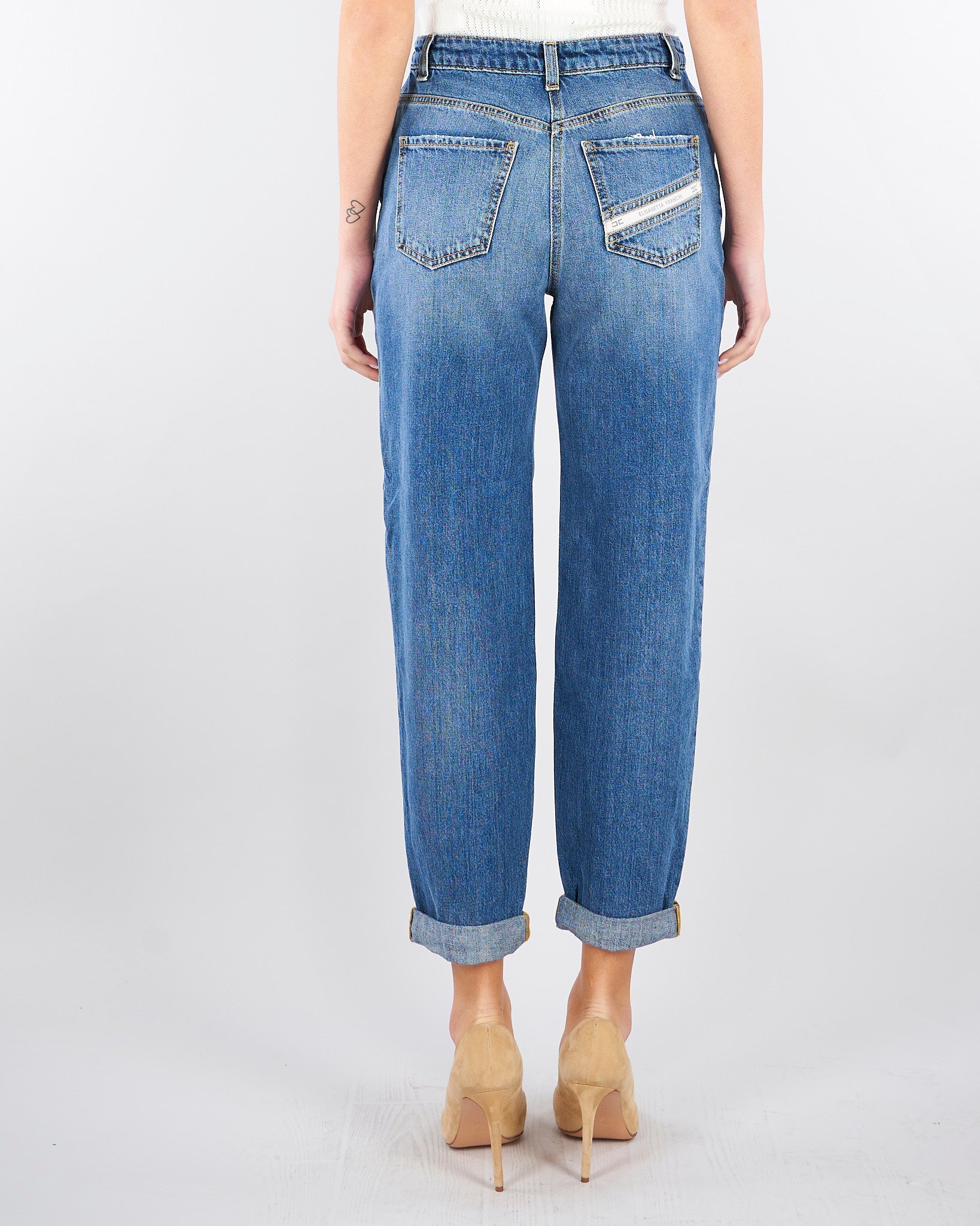 Jeans a ovetto con lucchetto gioiello PJ27D61E2 139 ELISABETTA FRANCHI 