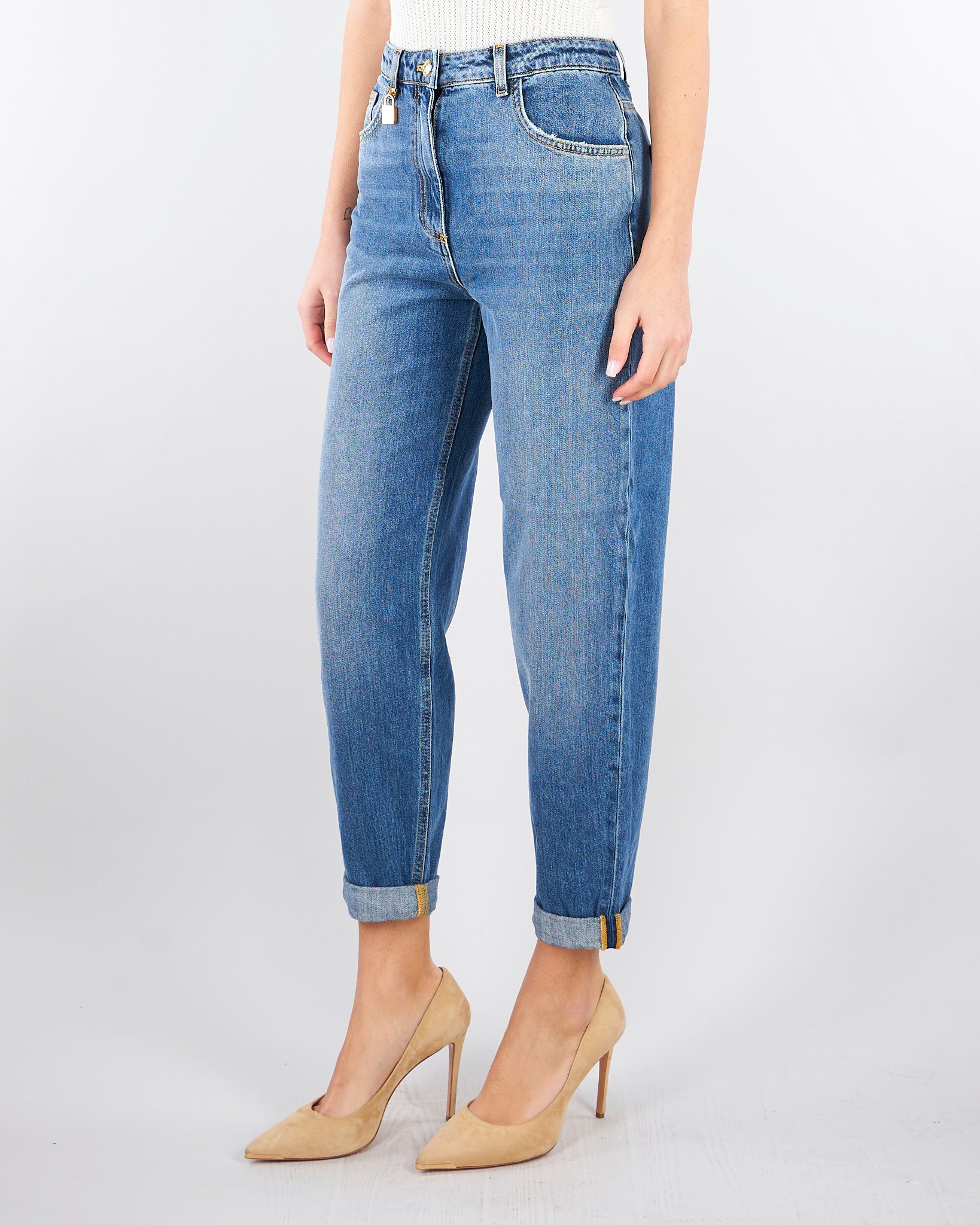 Jeans a ovetto con lucchetto gioiello PJ27D61E2 139 ELISABETTA FRANCHI 