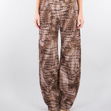 Jeans Cacao in drill con stampa alligatore PJ31D61E2 644 ELISABETTA FRANCHI 