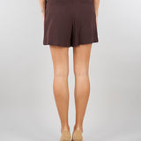Shorts Cacao in gabardina con logo gioiello SH00561E2 644 ELISABETTA FRANCHI 