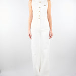 Tuta Avorio in denim con dettaglio logo TJ45N61E2 360 ELISABETTA FRANCHI 