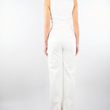 Tuta Avorio in denim con dettaglio logo TJ45N61E2 360 ELISABETTA FRANCHI 