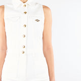 Tuta Avorio in denim con dettaglio logo TJ45N61E2 360 ELISABETTA FRANCHI 