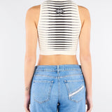 Top Burro-Nero in maglia a righe dégradé TK70S61E2 E84 ELISABETTA FRANCHI 