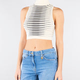 Top Burro-Nero in maglia a righe dégradé TK70S61E2 E84 ELISABETTA FRANCHI 