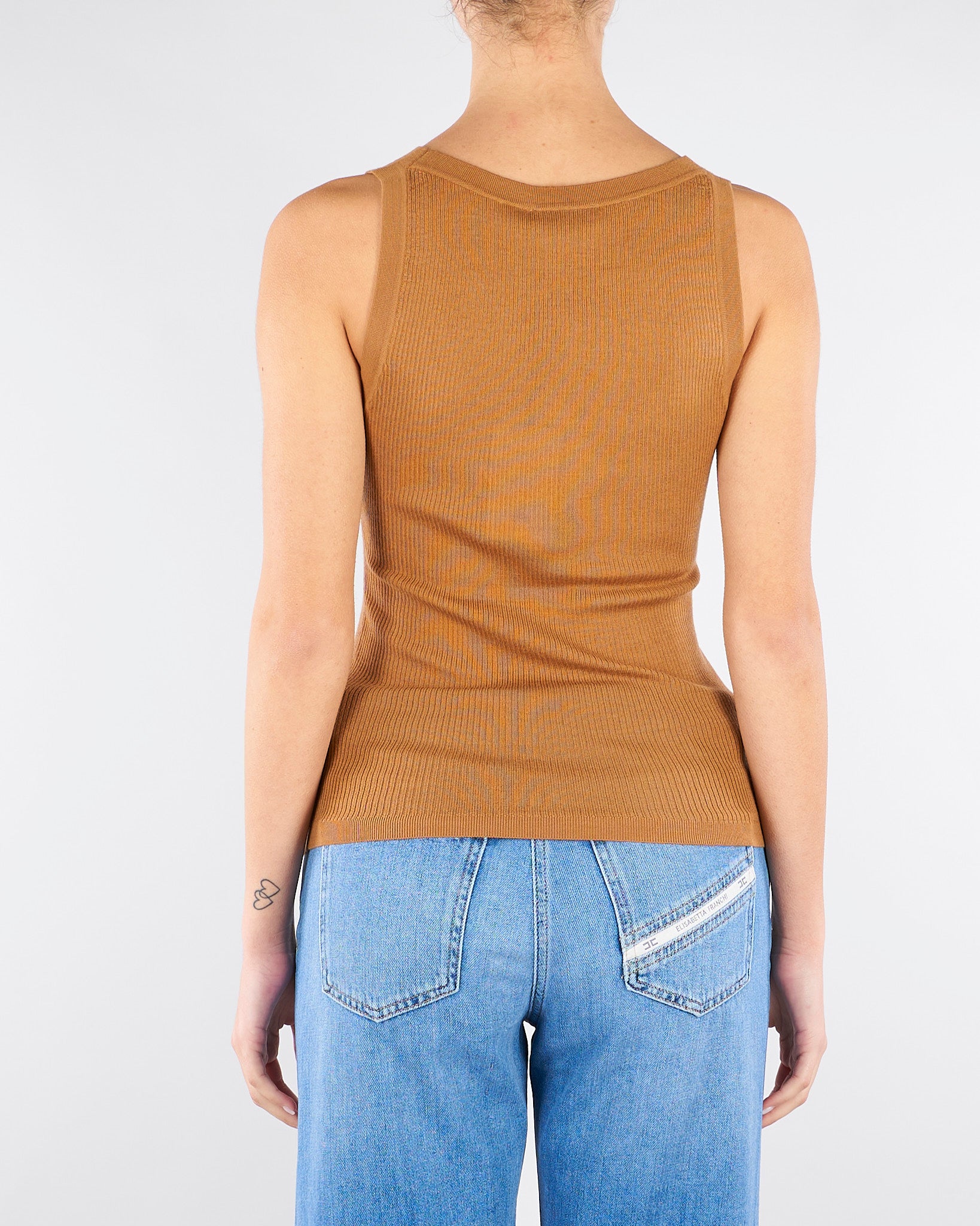 Top Daino in maglia con logo TK80B61E2 AI6 ELISABETTA FRANCHI 