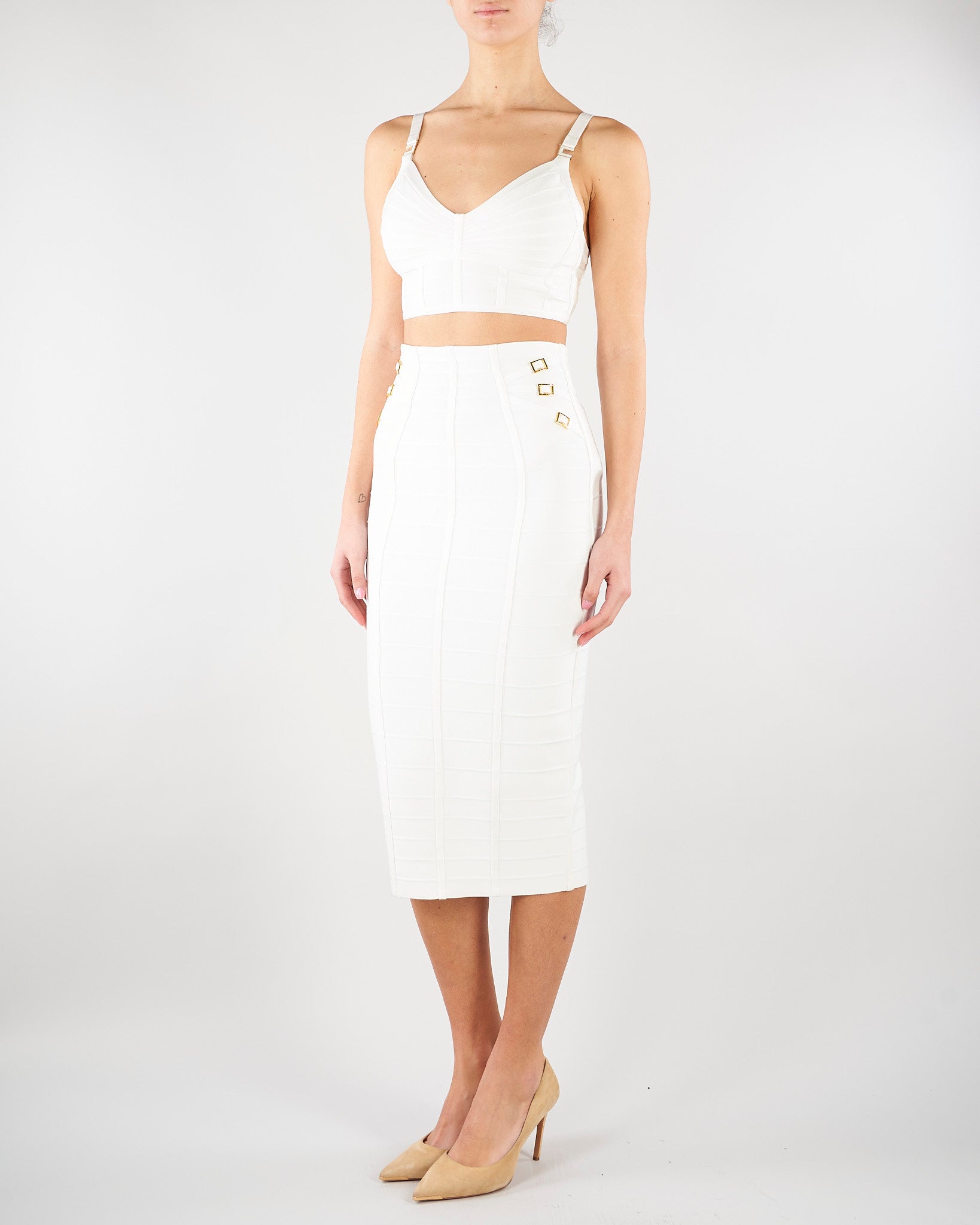 Top Avorio in maglia 3D TK82D62E2 360 ELISABETTA FRANCHI 