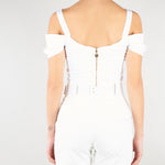 Top Bianco in cotone stretch con collana TO04861E2 100 ELISABETTA FRANCHI 
