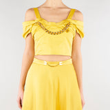Top Sun in cotone stretch con collana TO04861E2 EV4 ELISABETTA FRANCHI 