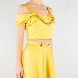 Top Sun in cotone stretch con collana TO04861E2 EV4 ELISABETTA FRANCHI 