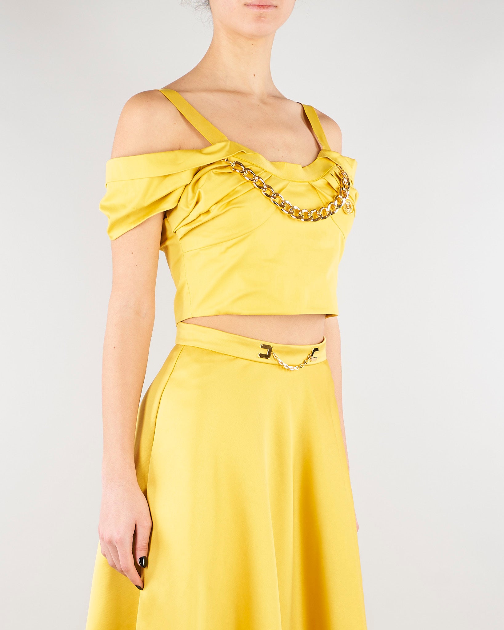 Top Sun in cotone stretch con collana TO04861E2 EV4 ELISABETTA FRANCHI 