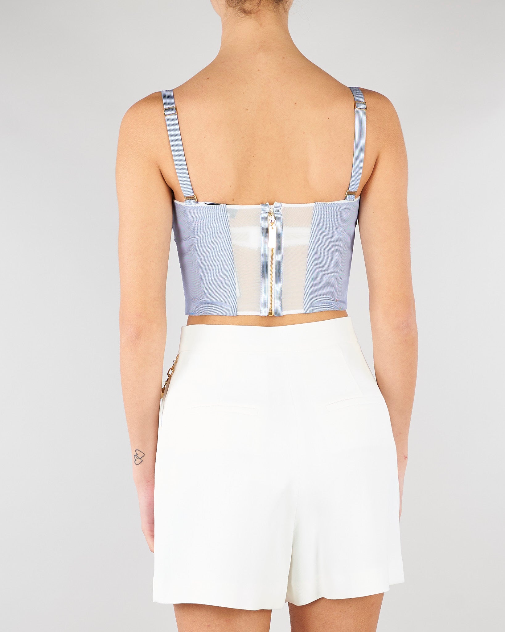 Top Oxford in taffettà di nylon a righe TO05362E2 019 ELISABETTA FRANCHI 