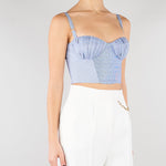 Top Oxford in taffettà di nylon a righe TO05362E2 019 ELISABETTA FRANCHI 
