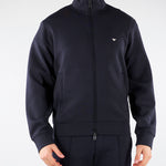 Felpa Blu full zip in double jersey con logo EM004536AF10013 UB118 EMPORIO ARMANI 