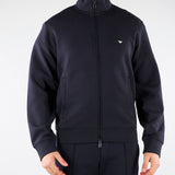 Felpa Blu full zip in double jersey con logo EM004536AF10013 UB118 EMPORIO ARMANI 