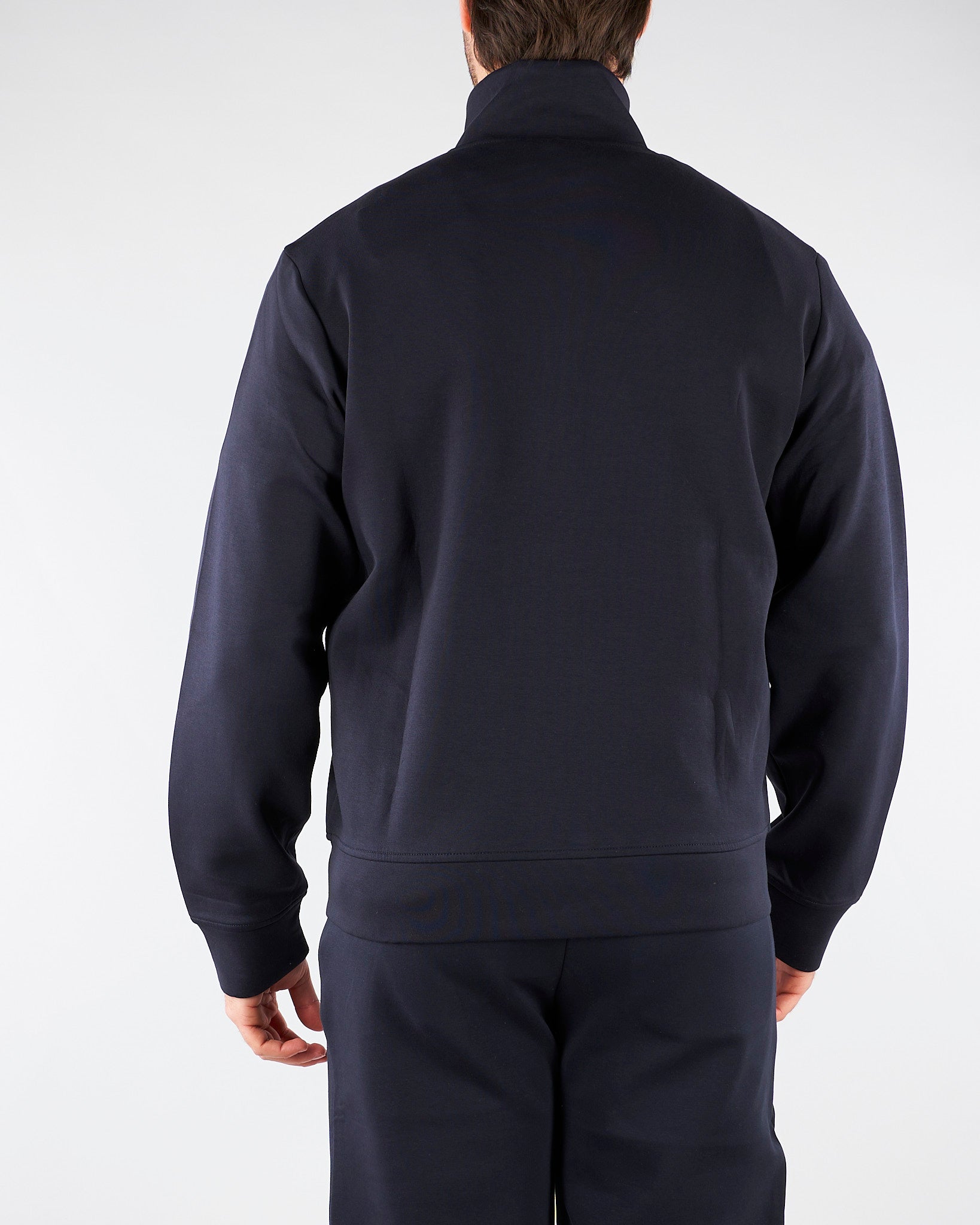 Felpa Blu full zip in double jersey con logo EM004536AF10013 UB118 EMPORIO ARMANI 