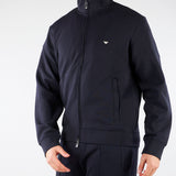 Felpa Blu full zip in double jersey con logo EM004536AF10013 UB118 EMPORIO ARMANI 