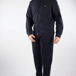 Felpa Blu full zip in double jersey con logo EM004536AF10013 UB118 EMPORIO ARMANI 