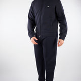 Felpa Blu full zip in double jersey con logo EM004536AF10013 UB118 EMPORIO ARMANI 