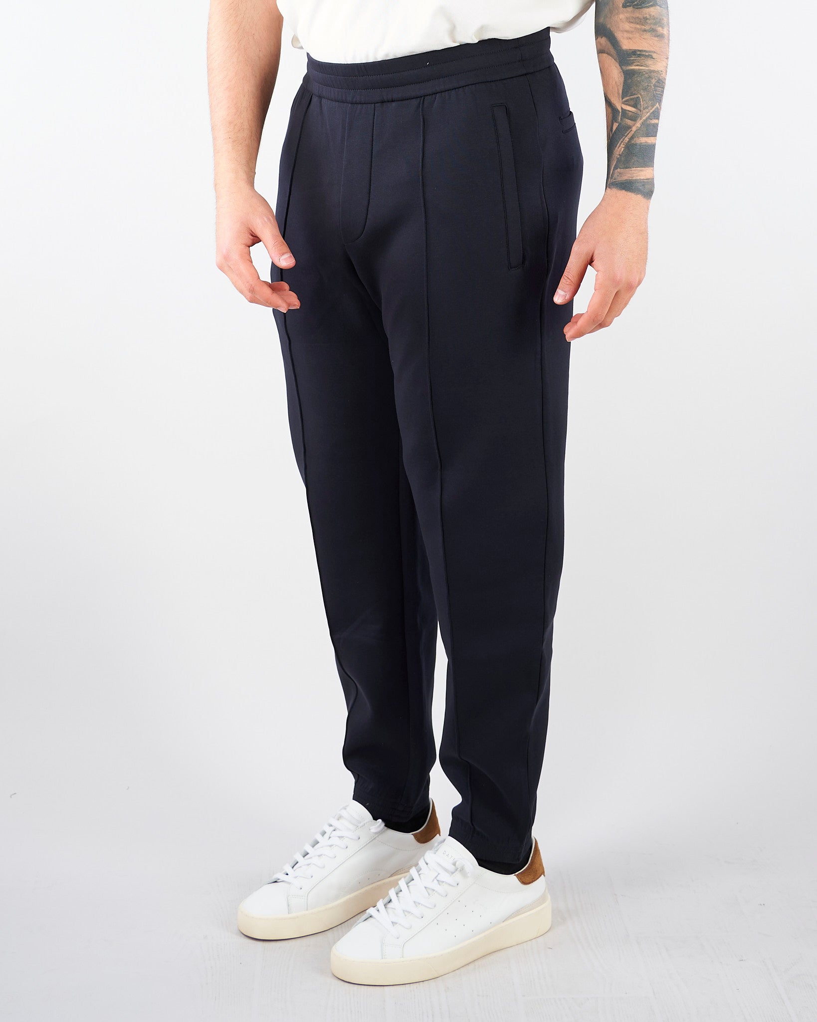 Pantalone Jogger Blu in double jersey con ricamo logo EM004542AF10013 UB118 EMPORIO ARMANI 