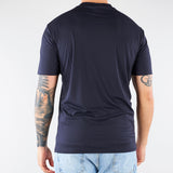 T-shirt Blu in misto Modal e Seta con ricamo logo EM004586AF13721 UB118 EMPORIO ARMANI 