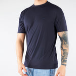 T-shirt Blu in misto Modal e Seta con ricamo logo EM004586AF13721 UB118 EMPORIO ARMANI 