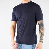 T-shirt Blu in misto Modal e Seta con ricamo logo EM004586AF13721 UB118 EMPORIO ARMANI 