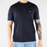 T-shirt Blu in jersey lyocell con logo EM004592AF13747 UB118 EMPORIO ARMANI 