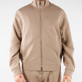 Felpa Beige full zip in double jersey con banda logata EM005222AF10013 U6107 EMPORIO ARMANI 