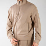Felpa Beige full zip in double jersey con banda logata EM005222AF10013 U6107 EMPORIO ARMANI 