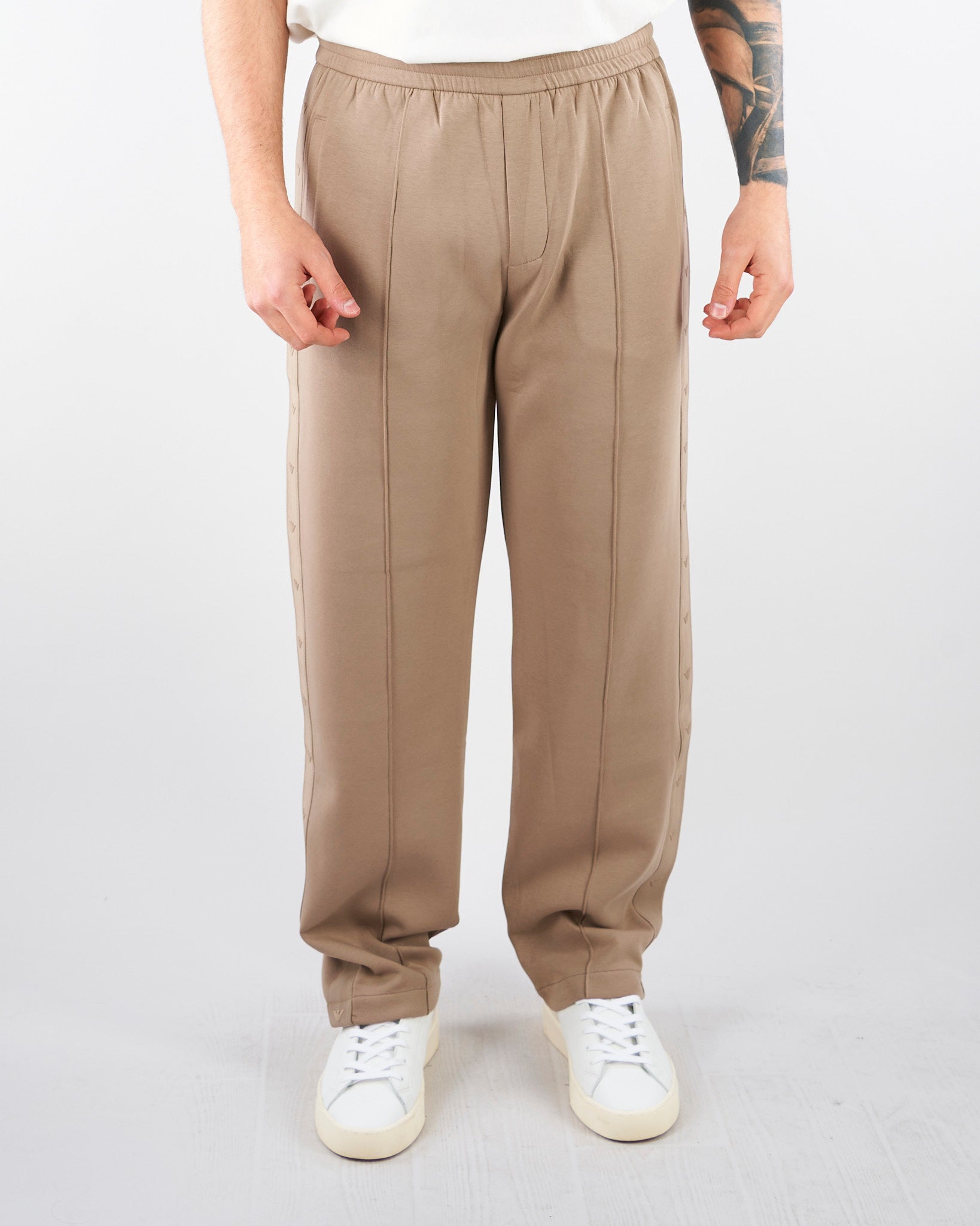 Pantaloni Beige in double jersey con banda logata EM005223AF10013 U6107 EMPORIO ARMANI 