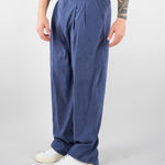 Pantaloni Blu con pences in tessuto effetto cupro EM005614TE20601 UB047 EMPORIO ARMANI 