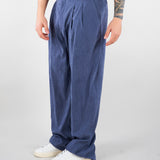 Pantaloni Blu con pences in tessuto effetto cupro EM005614TE20601 UB047 EMPORIO ARMANI 