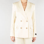 Blazer Vaniglia doppiopetto spinato con ricami D48EI023ER3 MF333 ERMANNO BY ERMANNO SCERVINO 