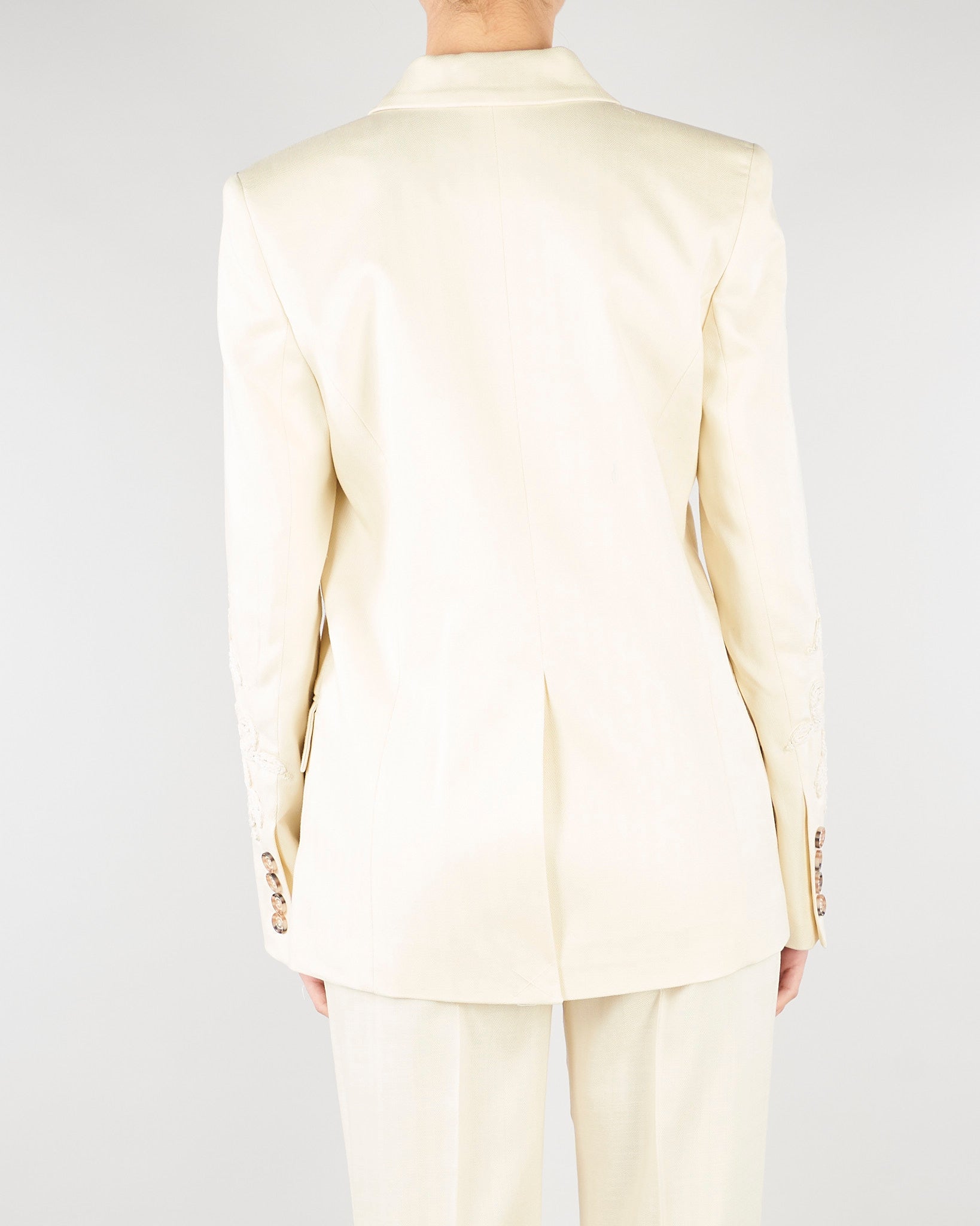 Blazer Vaniglia doppiopetto spinato con ricami D48EI023ER3 MF333 ERMANNO BY ERMANNO SCERVINO 