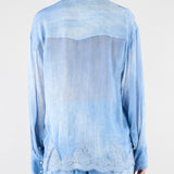 Camicia in georgette con stampa Denim e pizzo ricamato D48EK021EB5 MF156 ERMANNO BY ERMANNO SCERVINO 