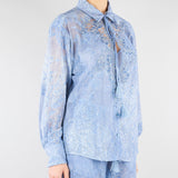 Camica in raso Devorè Denim con pizzo D48EK056E66 MF156 ERMANNO BY ERMANNO SCERVINO 