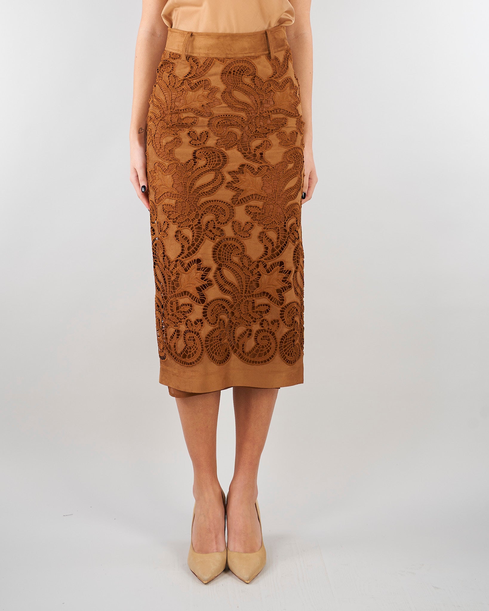 Gonna Mou con ricami in pizzo D48EO009E92 MFA18 ERMANNO BY ERMANNO SCERVINO 