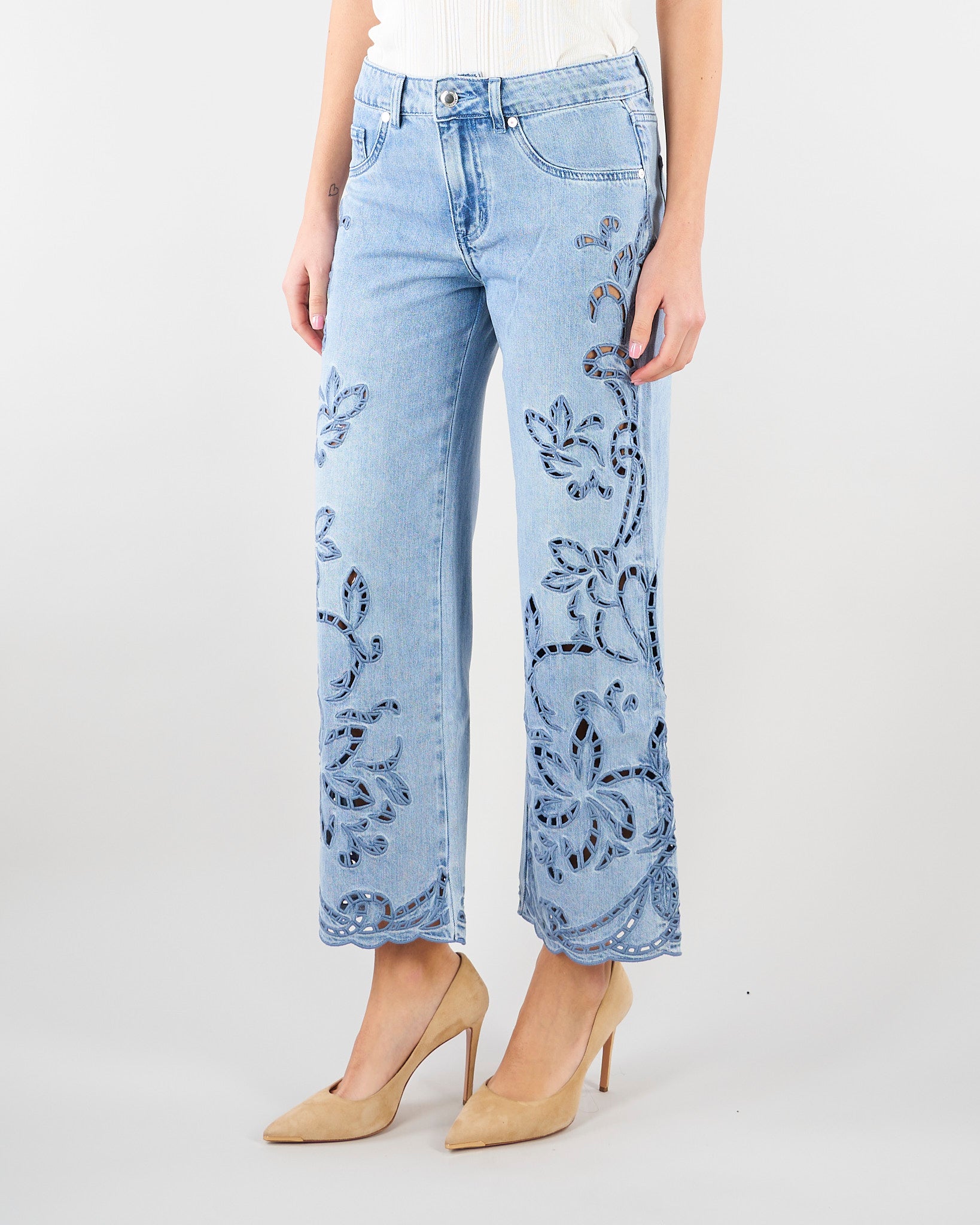 Jeans con ricamo sangallo D48EP006EI7 MF156 ERMANNO BY ERMANNO SCERVINO 