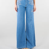 Jeans flare con pizzo ricamato D48EP040REJ4 MF156 ERMANNO BY ERMANNO SCERVINO 