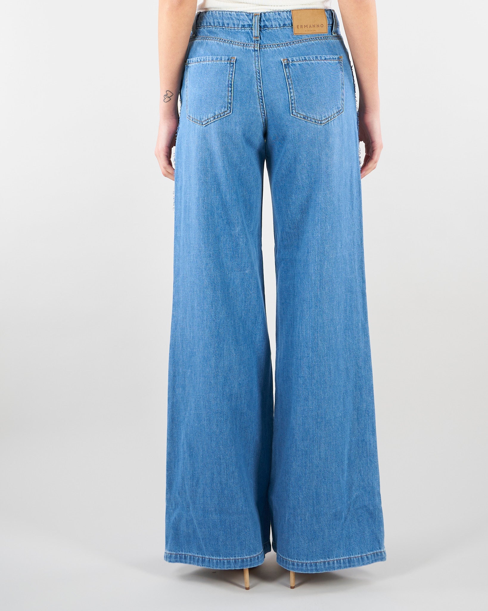 Jeans flare con pizzo ricamato D48EP040REJ4 MF156 ERMANNO BY ERMANNO SCERVINO 