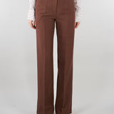 Pantalone Marrone dritto in misto lino D48EP060E32 MFB24 ERMANNO BY ERMANNO SCERVINO 