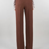 Pantalone Marrone dritto in misto lino D48EP060E32 MFB24 ERMANNO BY ERMANNO SCERVINO 